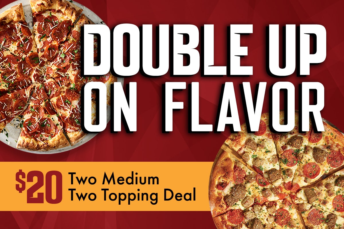 Order 2 MEDIUM 2-TOPPING PIZZAS food online from Old Chicago 32 store, Roseville on bringmethat.com