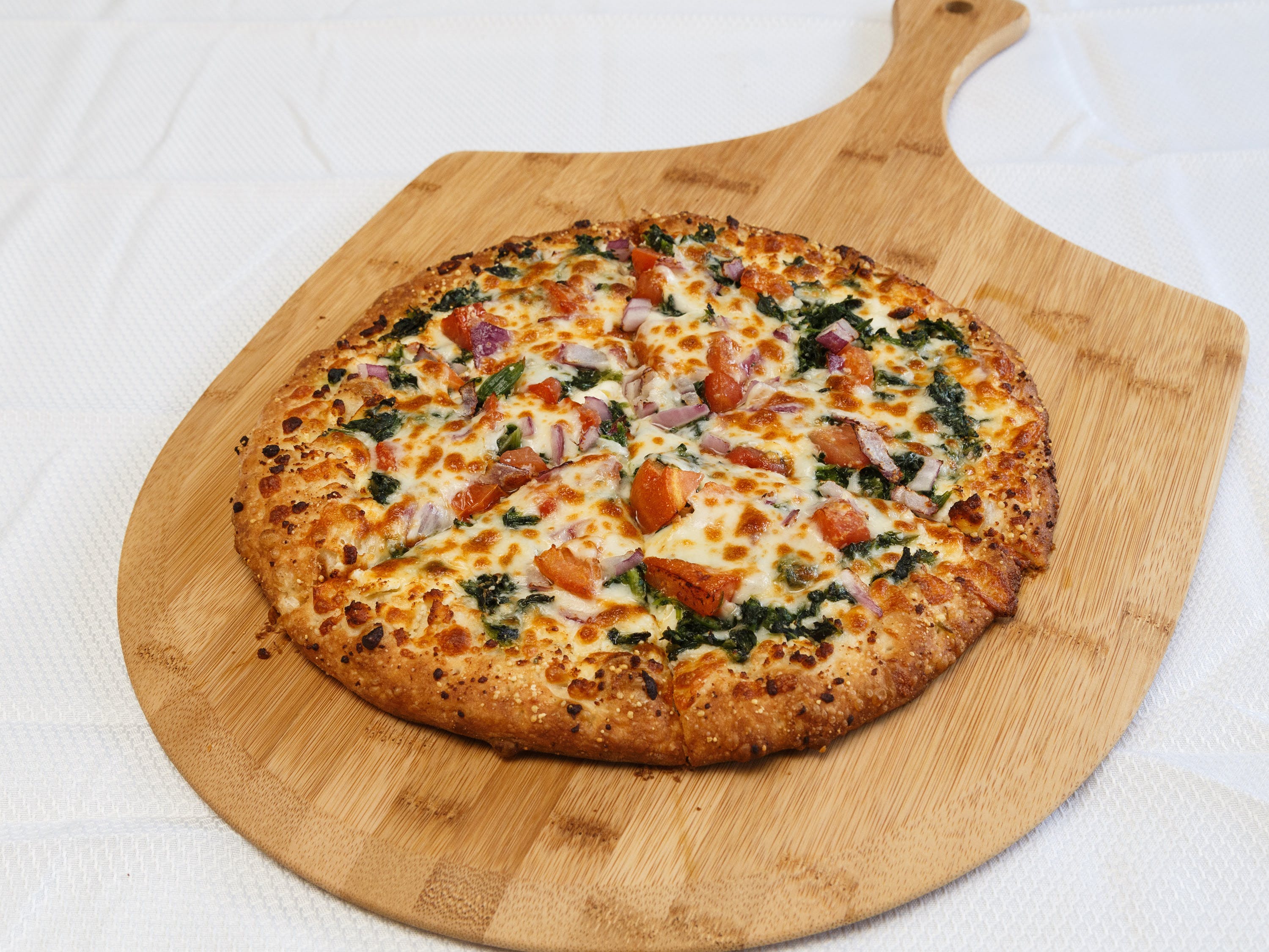 Order Spinach & Feta Pizza - Small 10'' (6 Cut) food online from Pizza Pronto store, Pittsburgh on bringmethat.com