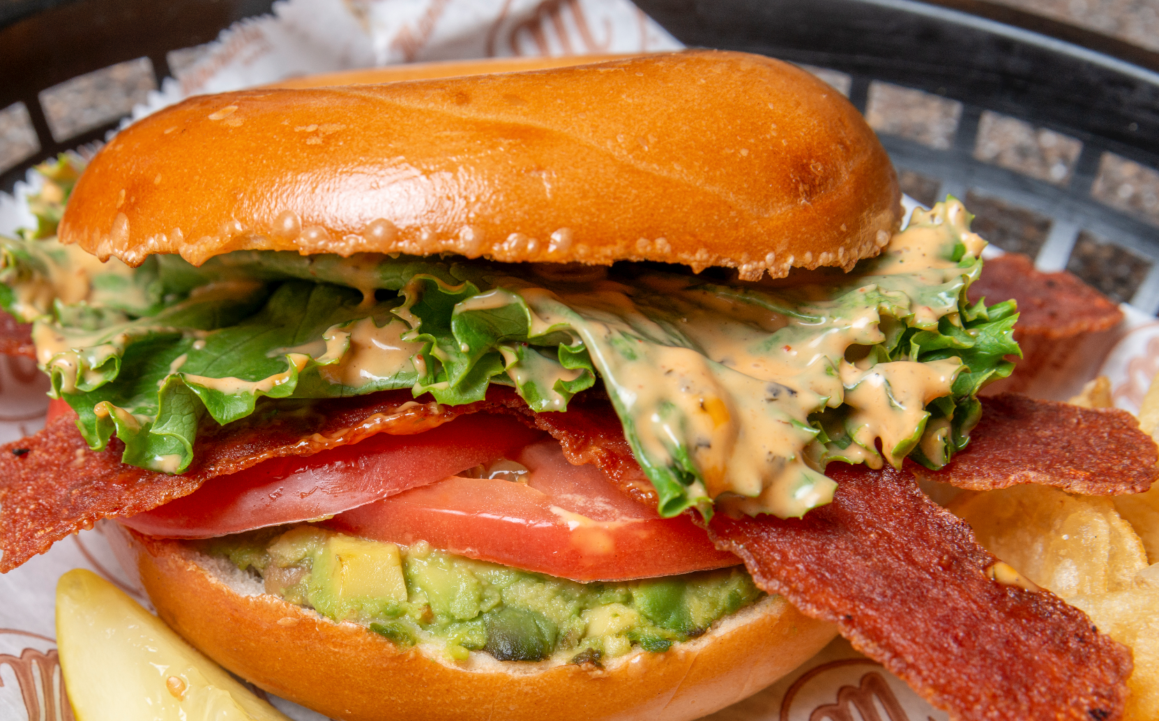 Order Avocado BLT Bagel Thin Sandwich food online from Manhattan Bagel store, Summit on bringmethat.com