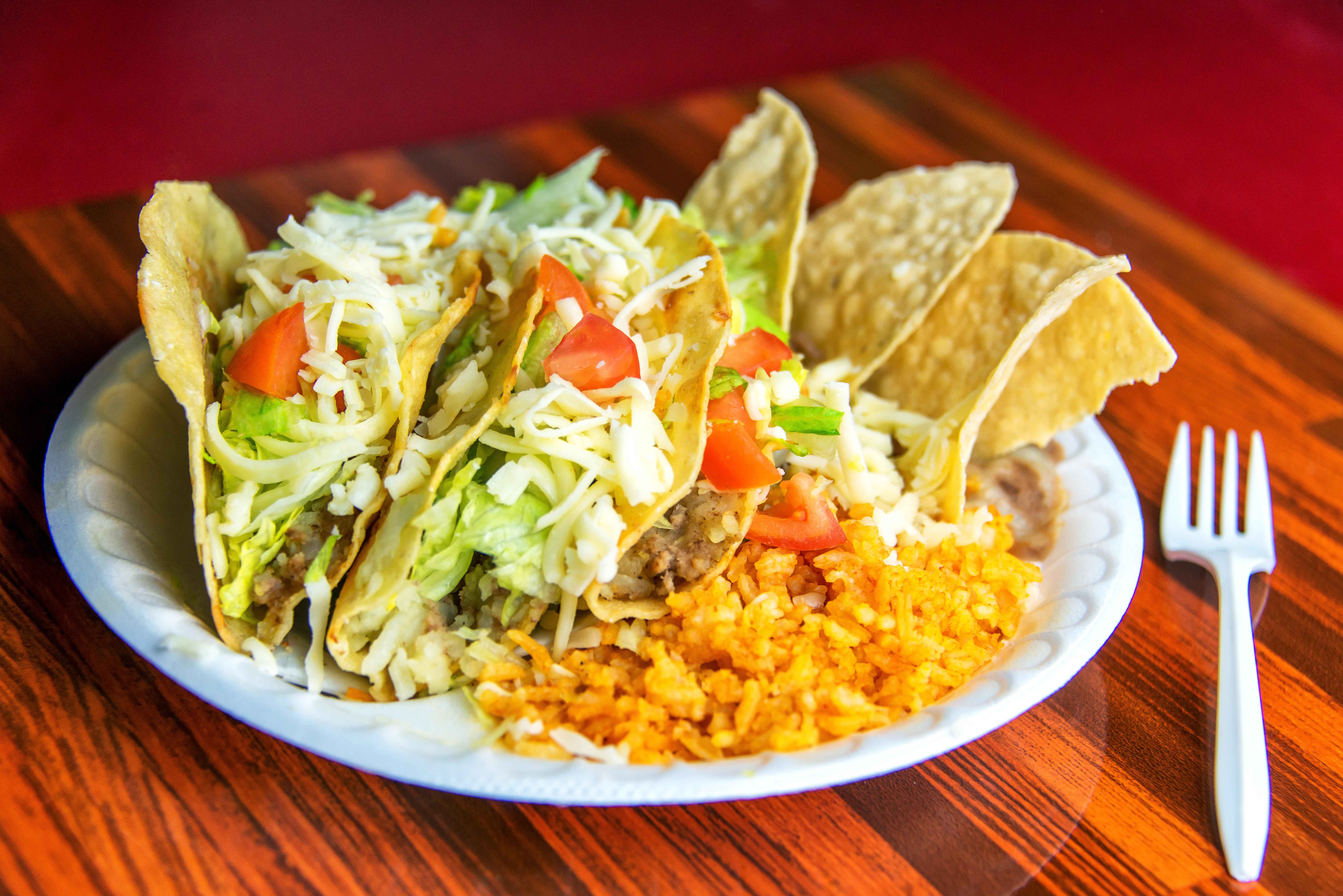 Order Taco Plate food online from Adventure Zone** store, El Paso on bringmethat.com