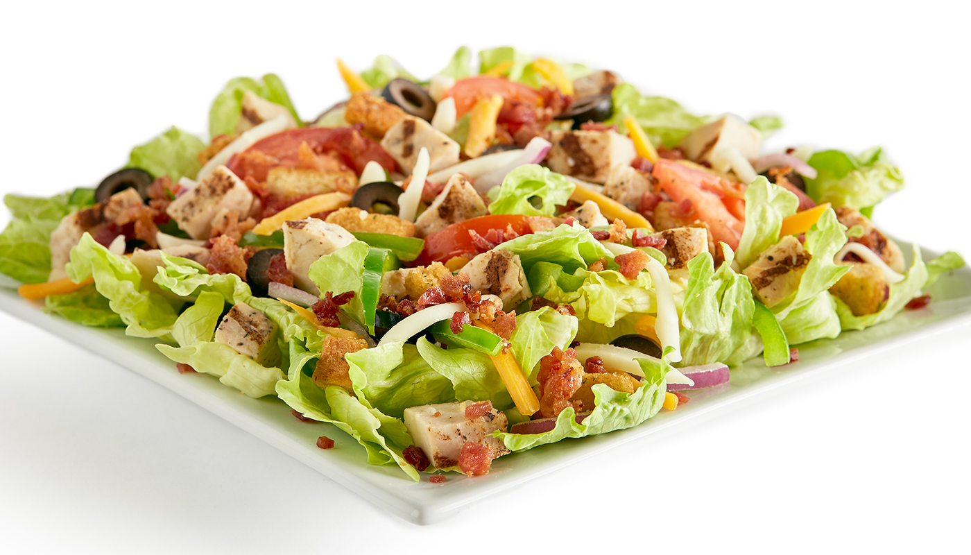 Order Chicken Bacon Ranch Salad: One Fresh Salad food online from Pizza Guys store, Sacramento on bringmethat.com