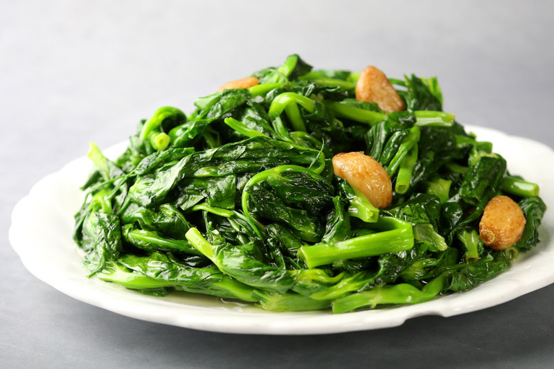 Order J03. Stir-Fried Pea Sprout with Garlic  蒜子大豆苗 food online from Feng Ze Yuan store, San Francisco on bringmethat.com