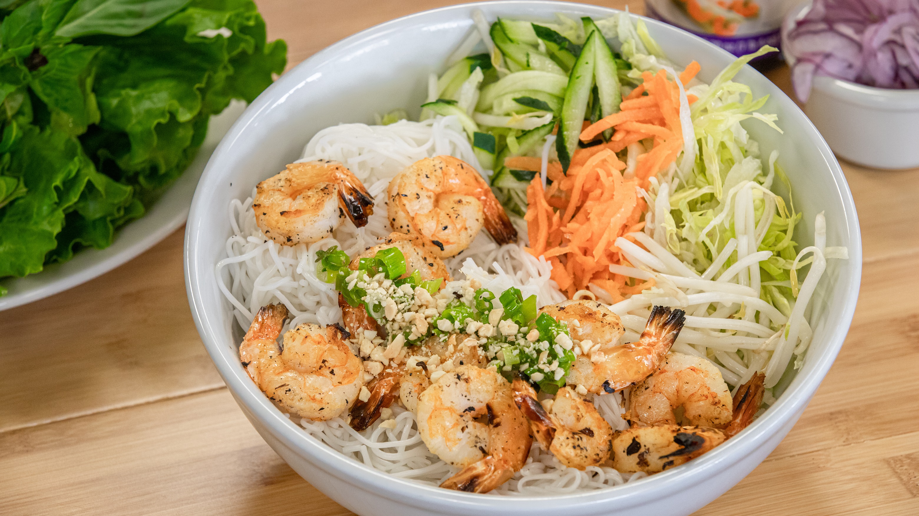 Order 21. Vermicelli with Charbroiled Shrimp food online from Pho Cafe Hong Kong Diner store, Reno on bringmethat.com