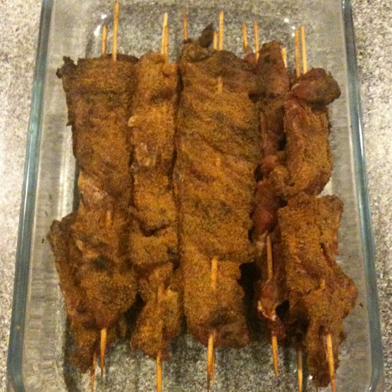 Order Suya (Beef) Kebab [VERY SPICY] - Contains Peanuts food online from Flavors Of Africa store, Lilburn on bringmethat.com