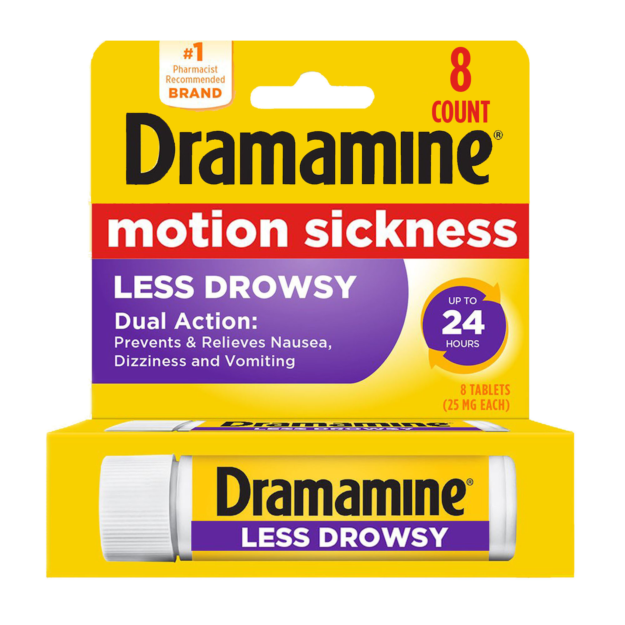 Order Dramamine Motion Sickness Relief - Less Drowsy Formula, 25mg, 8 ct food online from Rite Aid store, PAULSBORO on bringmethat.com