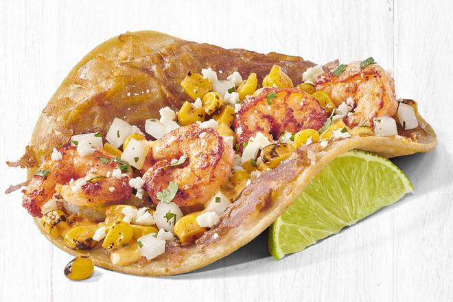 Order Mexican Street Corn Shrimp Two Taco Plate food online from Rubio's store, San Clemente on bringmethat.com