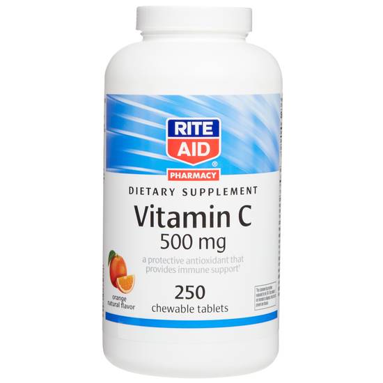 Order Rite Aid Pharmacy Vitamin C Chewable Tablets 500mg Orange (250 ct) food online from Rite Aid store, Palm Desert on bringmethat.com