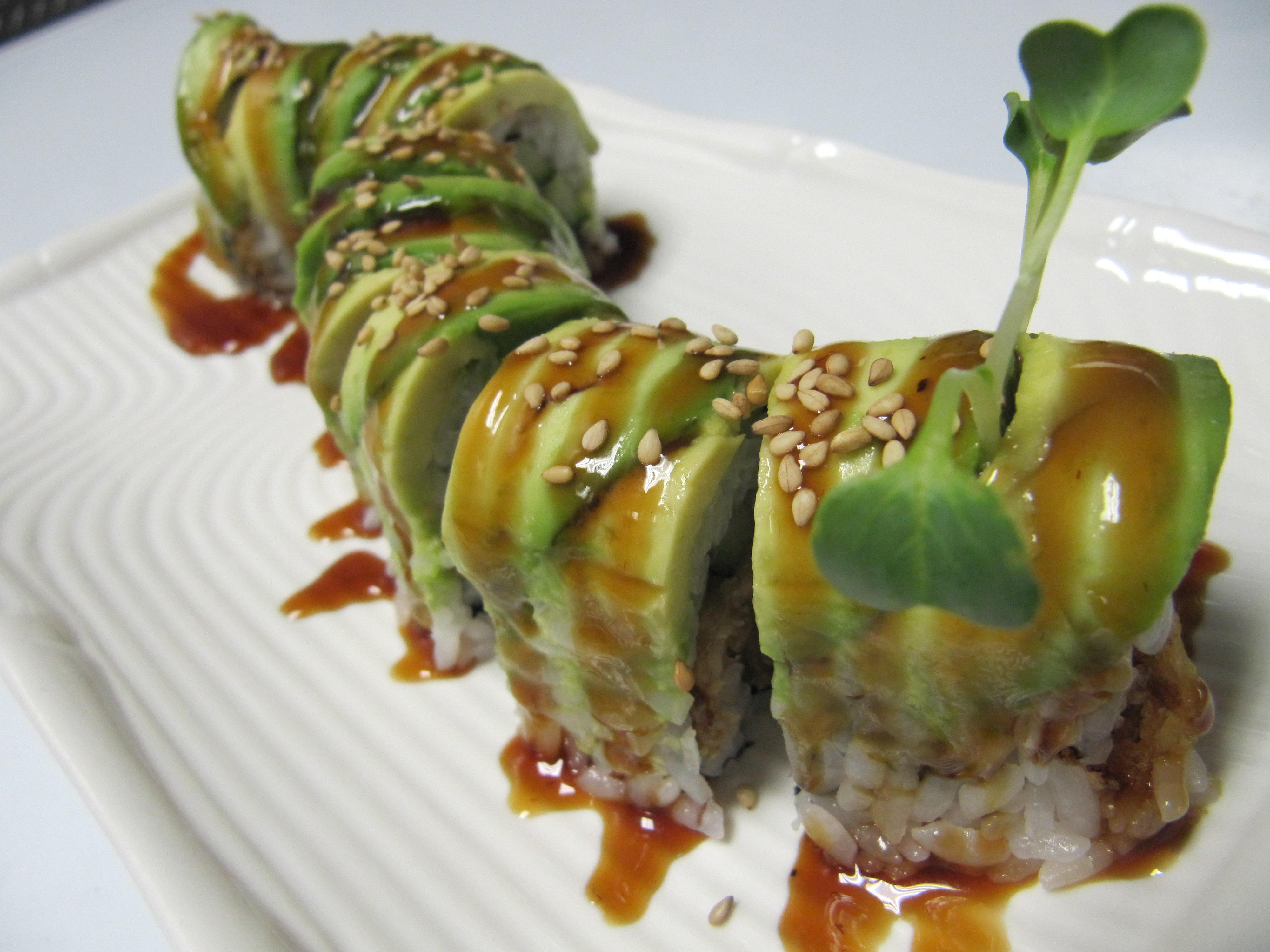 Order Caterpillar Roll food online from House Modern Sushi store, Mesa on bringmethat.com