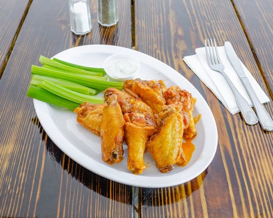 Order Bone In Naked Wings - 10 Pieces food online from Flamez wood fired pizza store, Blackwood on bringmethat.com