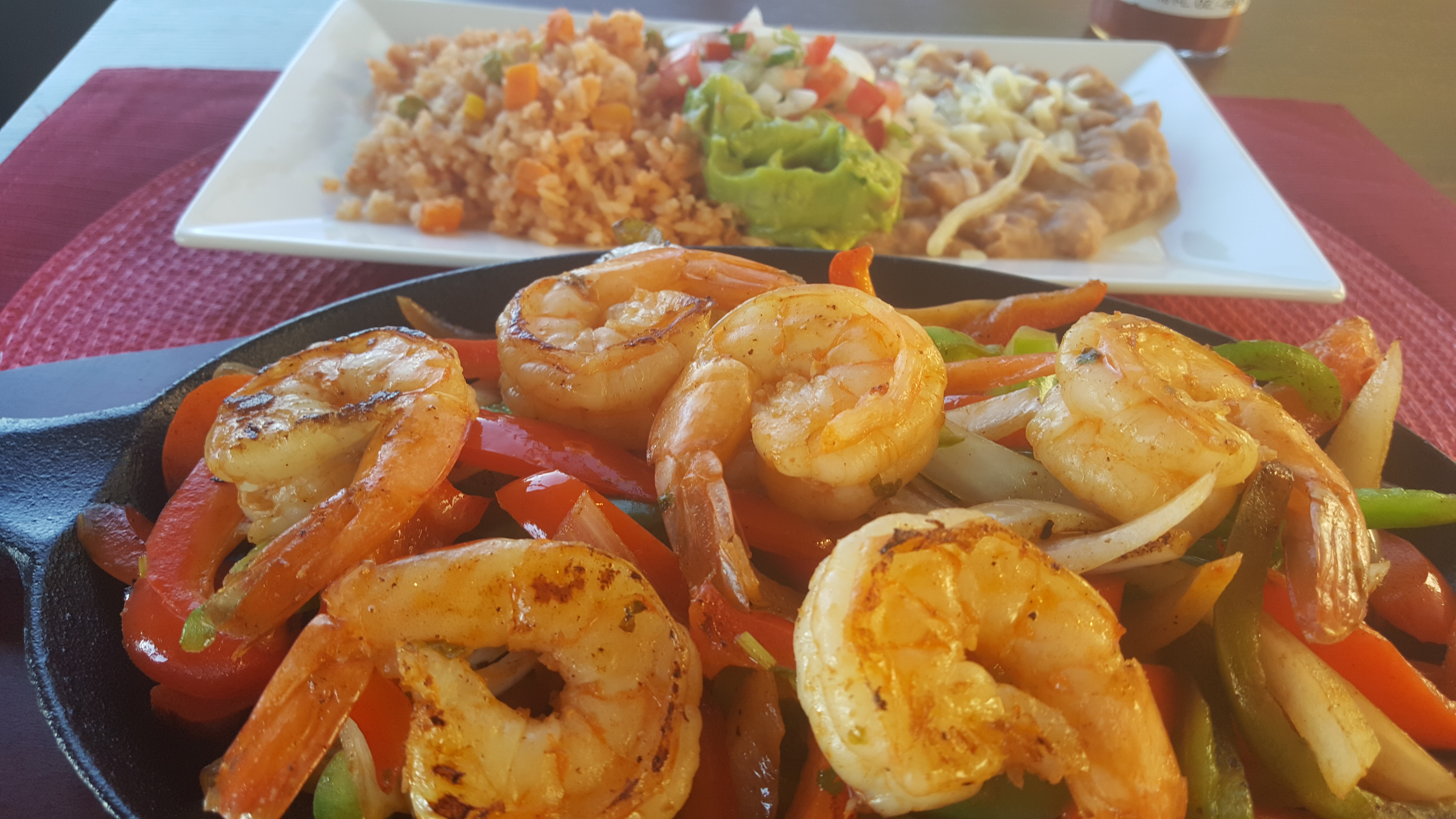 Order Shrimp Fajitas food online from Ruben Mariscos & Mexican Grill store, Apple Valley on bringmethat.com