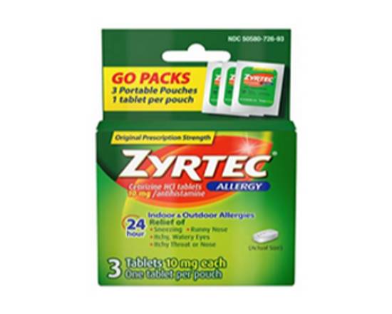 Order Zyrtec 24h 10mg Tb 3 Blstr food online from Raley'S store, South Lake Tahoe on bringmethat.com