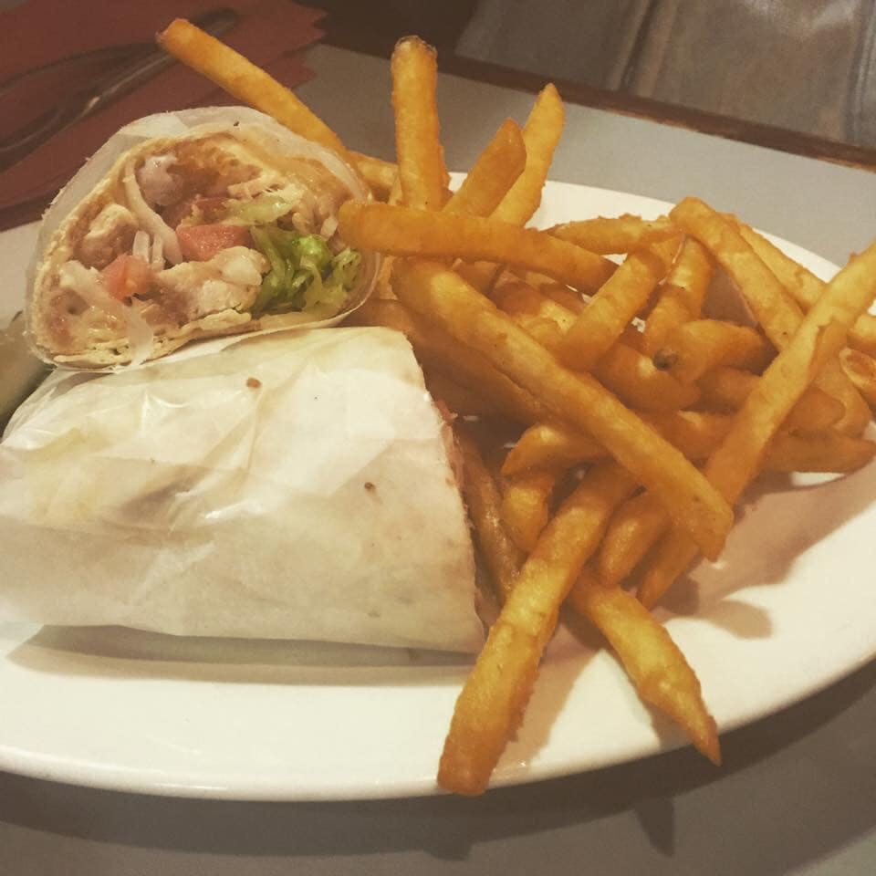 Order Crispy Chicken Wrap - Sandwiches & Wraps food online from Fat Cat Grill & Bar store, Norwich on bringmethat.com