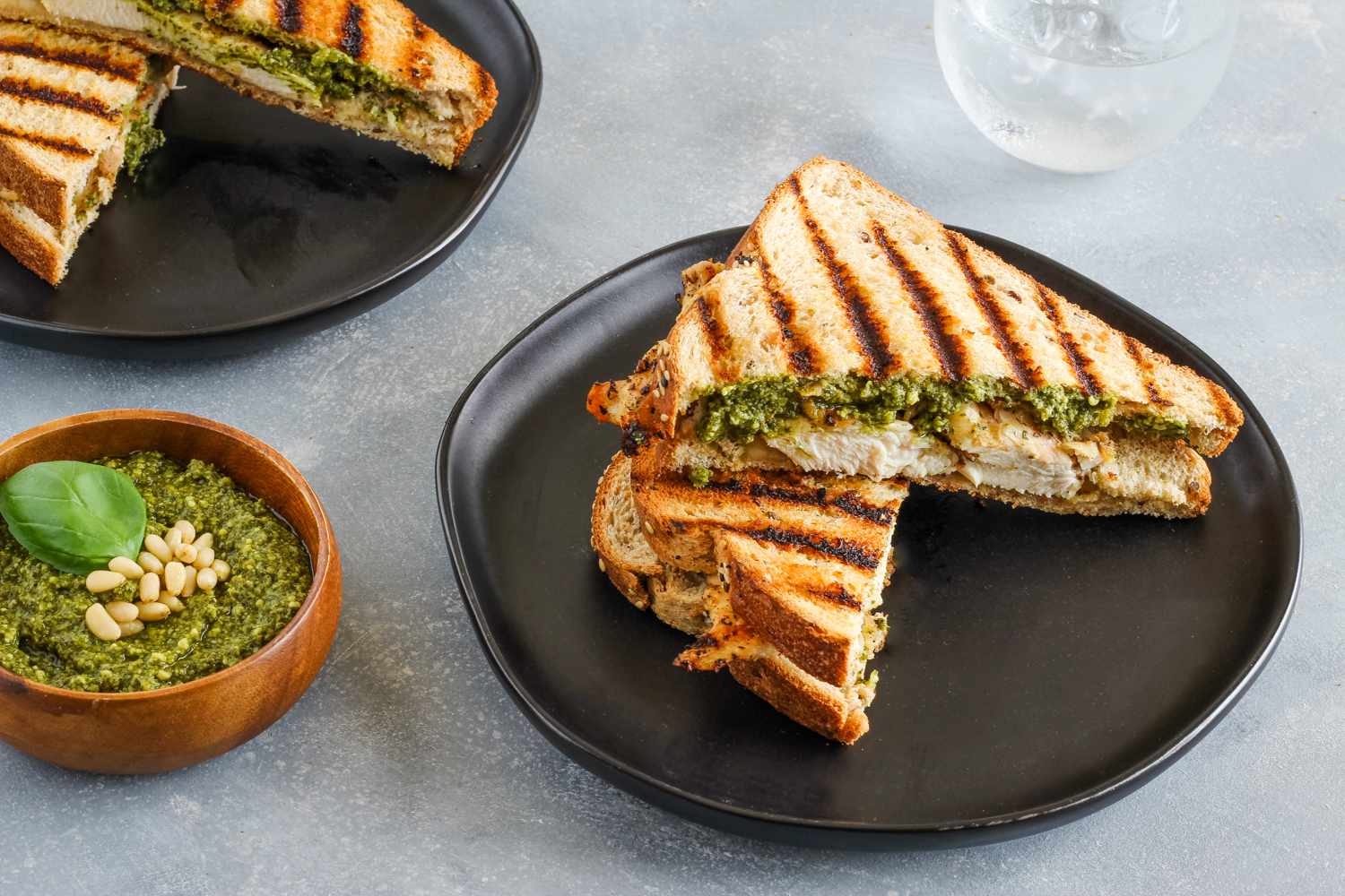 Order 8. Pesto Chicken Panini food online from Cafe Deli-Cious store, New York on bringmethat.com