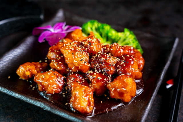 Order Sesame chicken (D) food online from Kinha Sushi store, Garden City on bringmethat.com