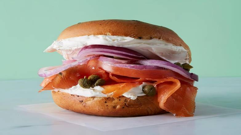 Order THE SALMON CLASSIC food online from Black Seed Bagels- Bushwick* store, New York on bringmethat.com
