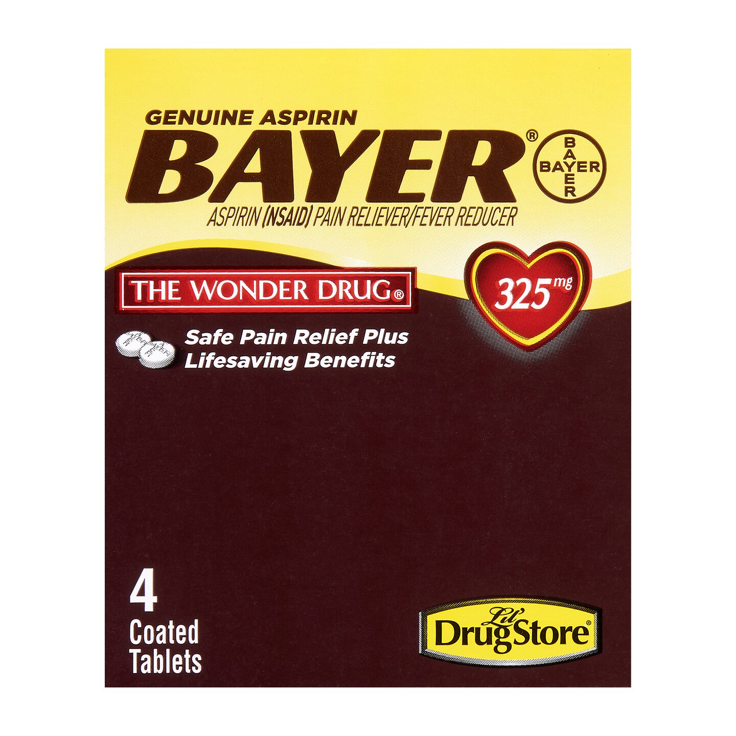 Order Bayer Aspirin 4ct food online from Sheetz store, Pittsburgh on bringmethat.com