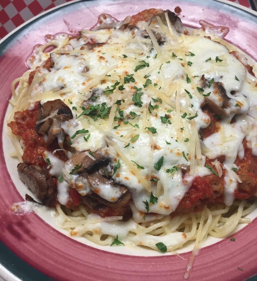 Order Baked Spaghetti with Meat Sauce food online from Gibby's store, Frankfort on bringmethat.com