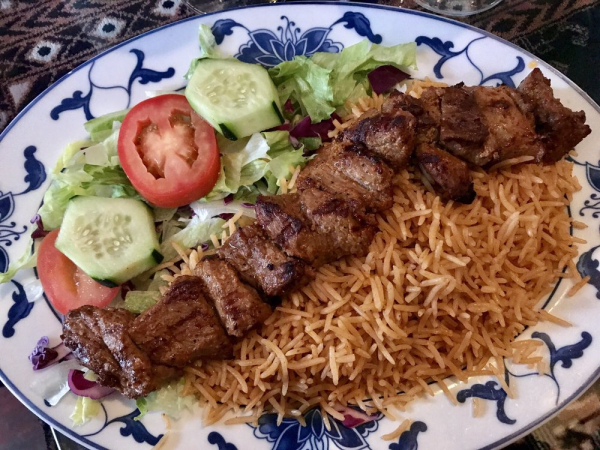 Order Lamb Kebab with Salad food online from Ariana Afghan Restaurant store, New York on bringmethat.com