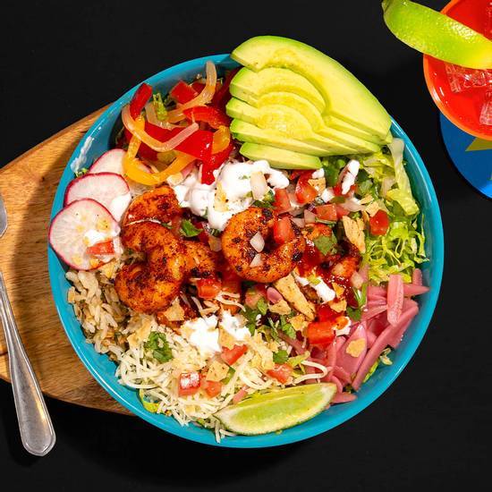 Order Shrimp Bowl food online from Feisty Burrito Bowls | Mexican store, Lakewood on bringmethat.com
