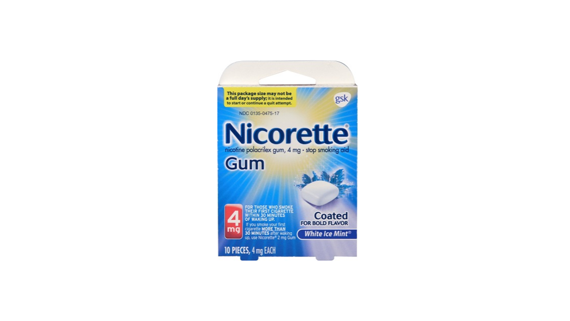 Order Nicorette White Ice Mint 4 mg 10 ct food online from Rebel store, Campbell on bringmethat.com