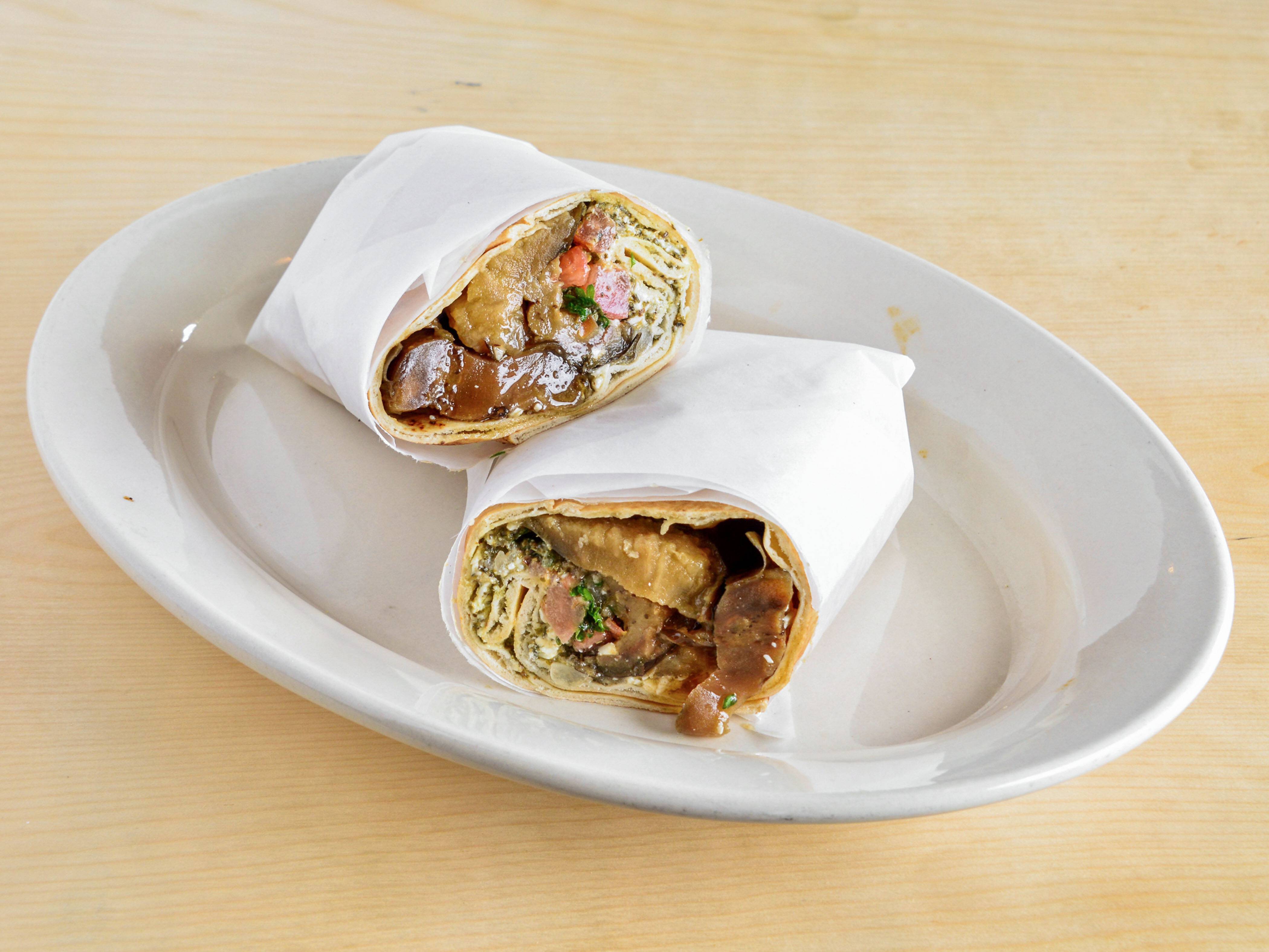 Order Eggplant Pesto Wrap food online from Dolce Wraps store, Fairview Park on bringmethat.com