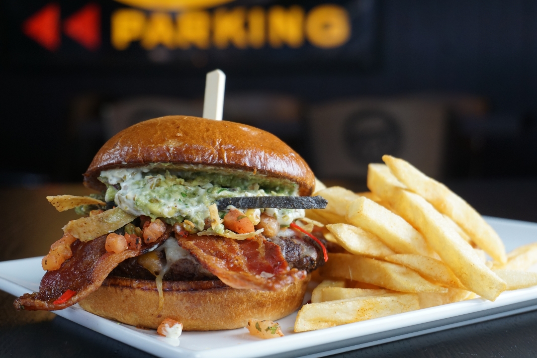 Order Hangover Burger food online from Danny's Pizza & Burger Bar store, Chicago on bringmethat.com