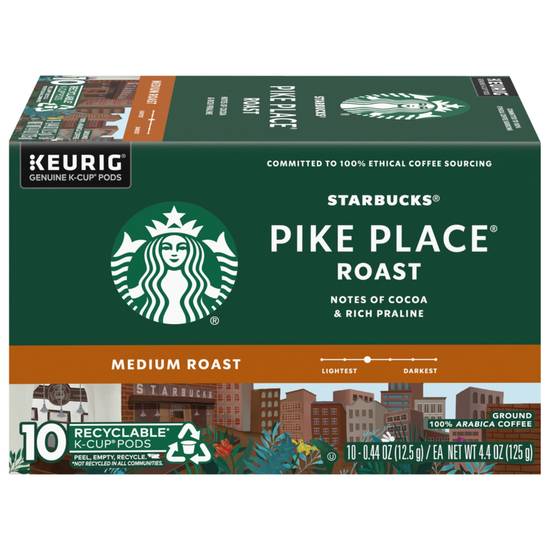 Order Starbucks Coffee K-Cup Pike Place Medium Roast Coffee 10CT food online from Cvs store, DOVER on bringmethat.com
