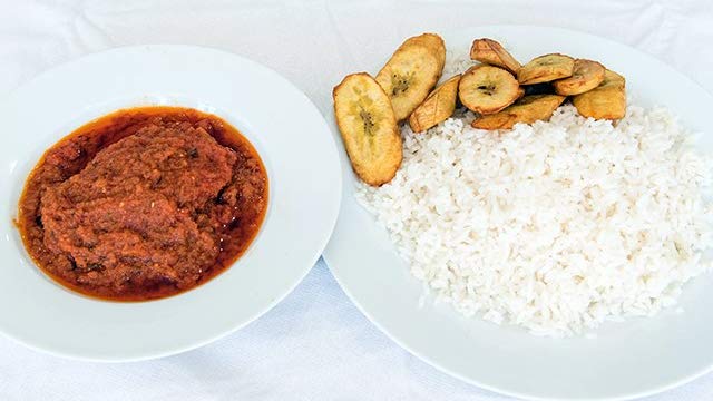 Order White Rice with Stew food online from Pat Delicious African Restaurant store, Columbus on bringmethat.com