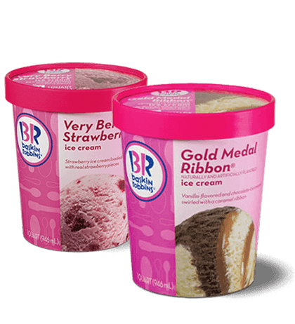 Order 2 Pre-Packed Quarts of Ice Cream food online from Baskin Robbins store, Whittier on bringmethat.com