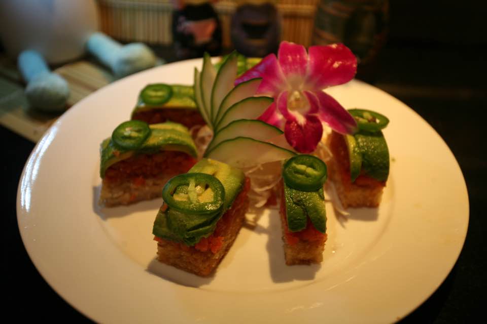 Order Brown Rock ( spicy tuna on crispy rice) food online from Kiku Sushi store, Los Angeles on bringmethat.com