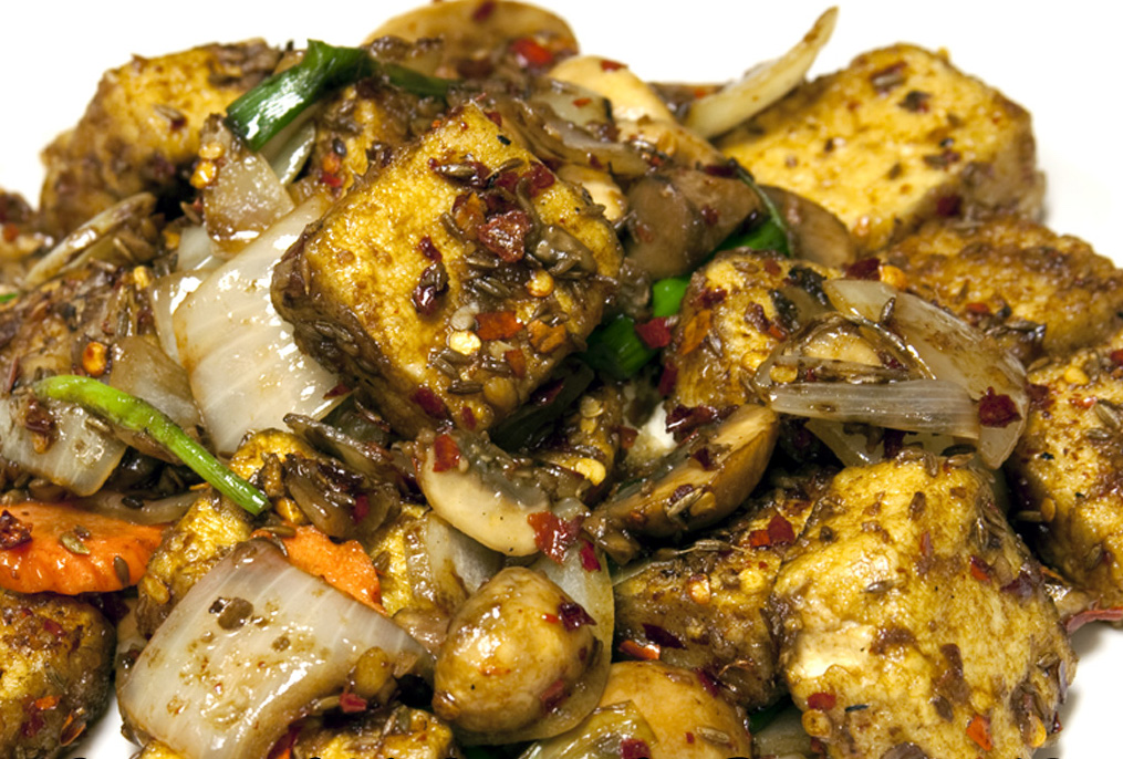 Order Sauteed Tofu with Cumin food online from Ginger Cafe store, Gilroy on bringmethat.com