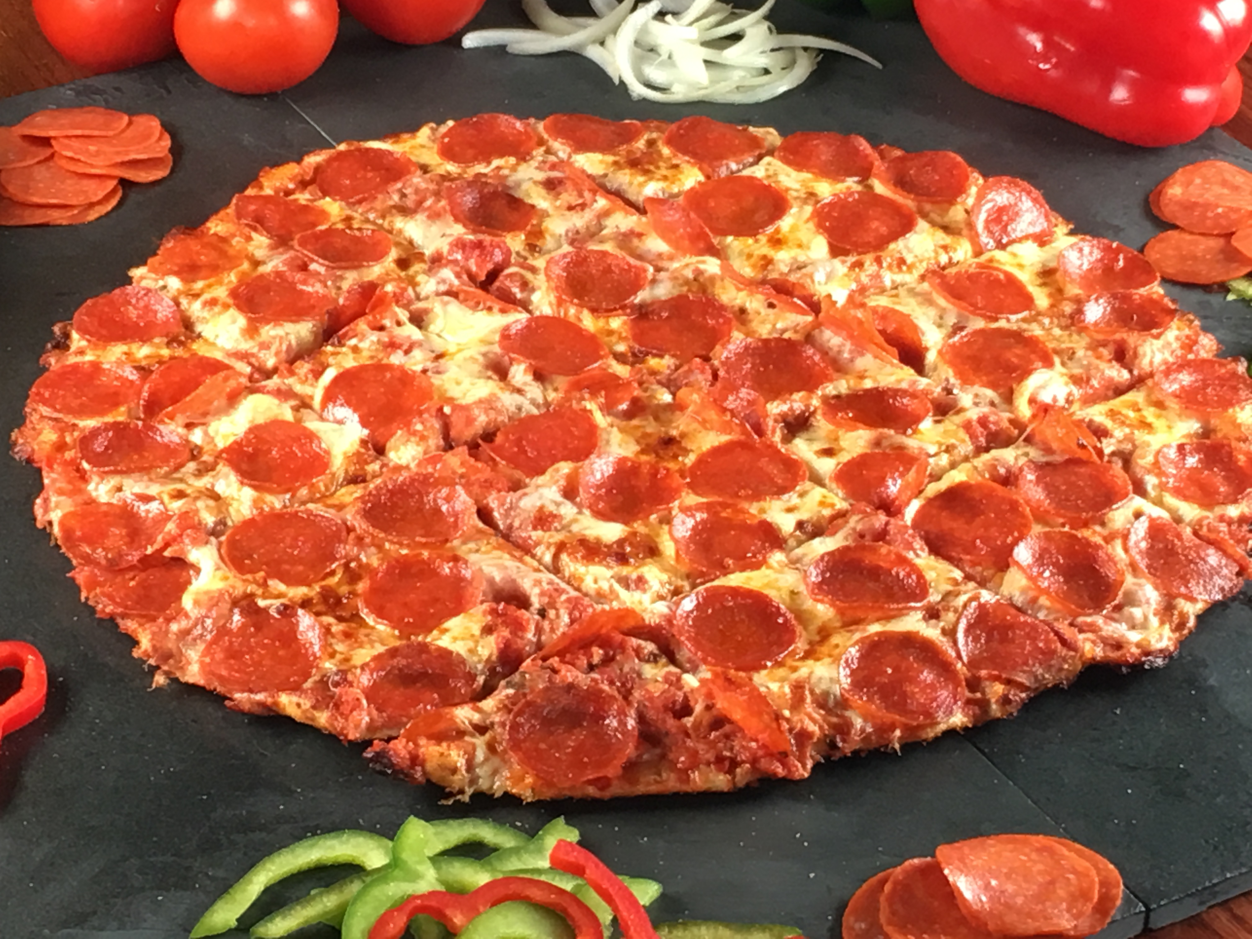 Order Extra-Large Super Roni Thin Crust Pizza food online from Uno Chicago Grill store, Baltimore on bringmethat.com