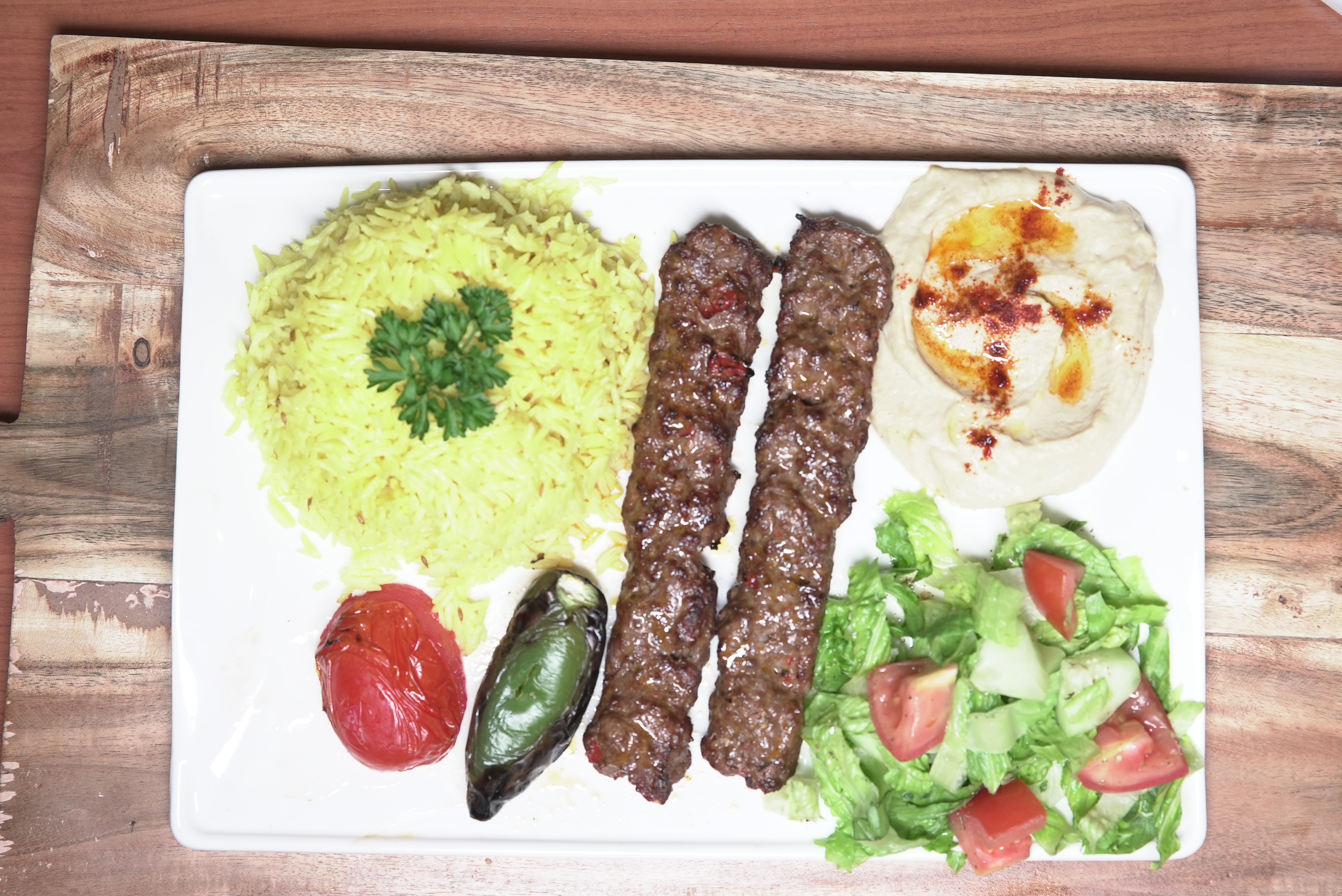 Order Small Lumb Luleh Kebab food online from Shish mediterranean catering store, Studio City on bringmethat.com