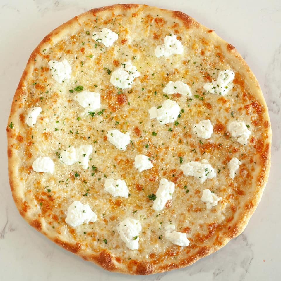 Order White Pie - Medium 14'' (Serves 2-3) food online from Greco's New York Pizza store, Tarzana on bringmethat.com