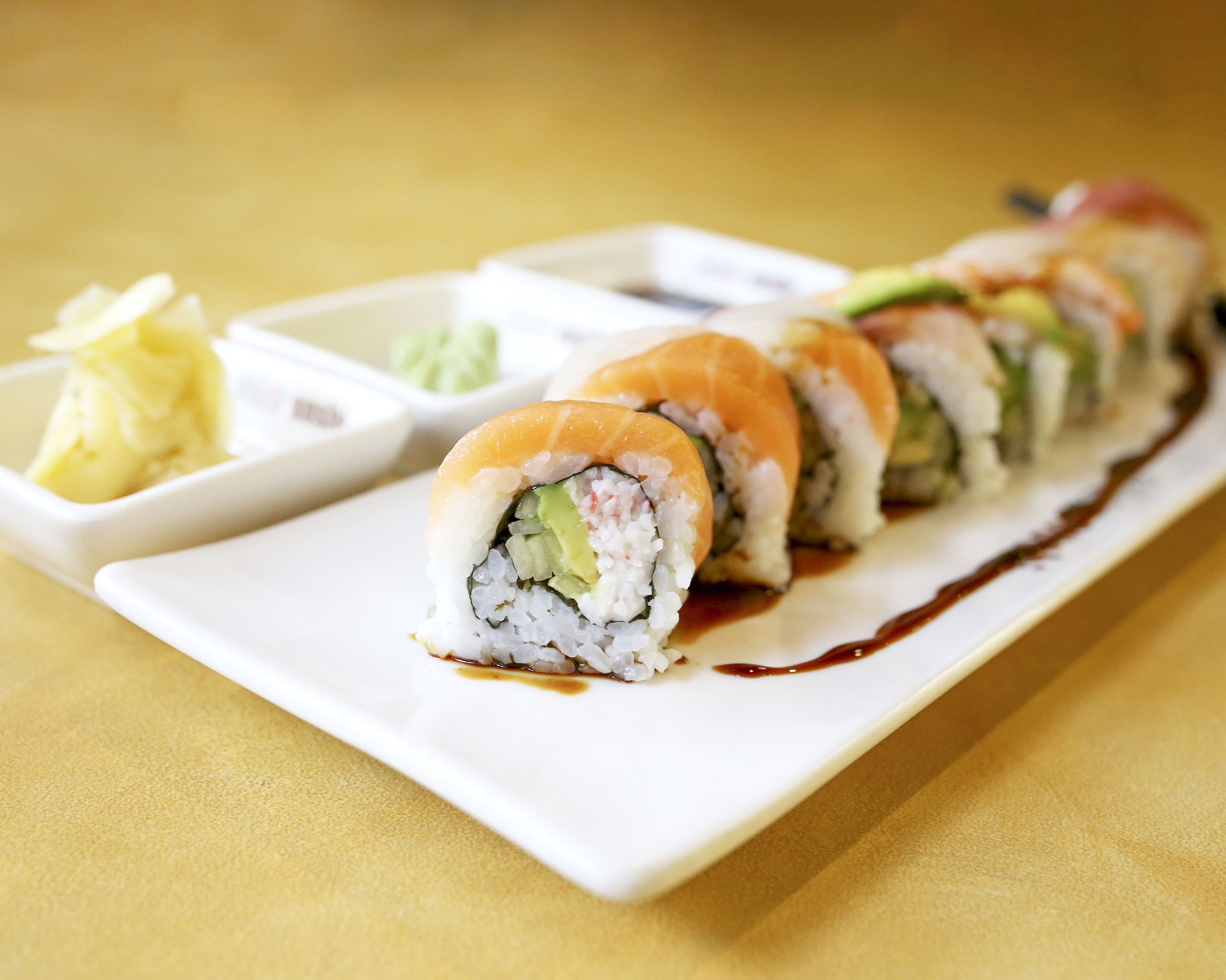 Order Rainbow Roll food online from Mio Sushi store, Bend on bringmethat.com