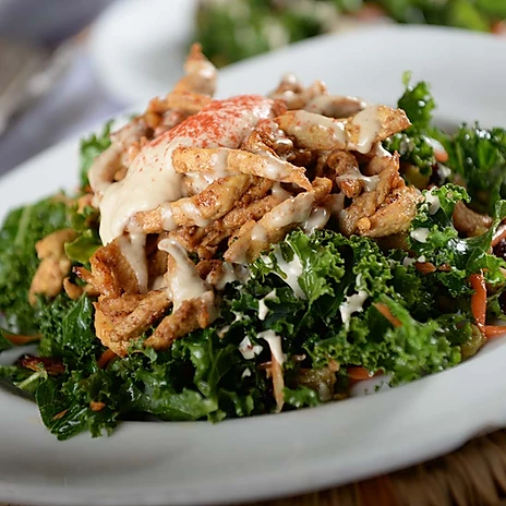 Order Kale Salad with Chicken Shawarma food online from Pom & Olive store, Costa Mesa on bringmethat.com