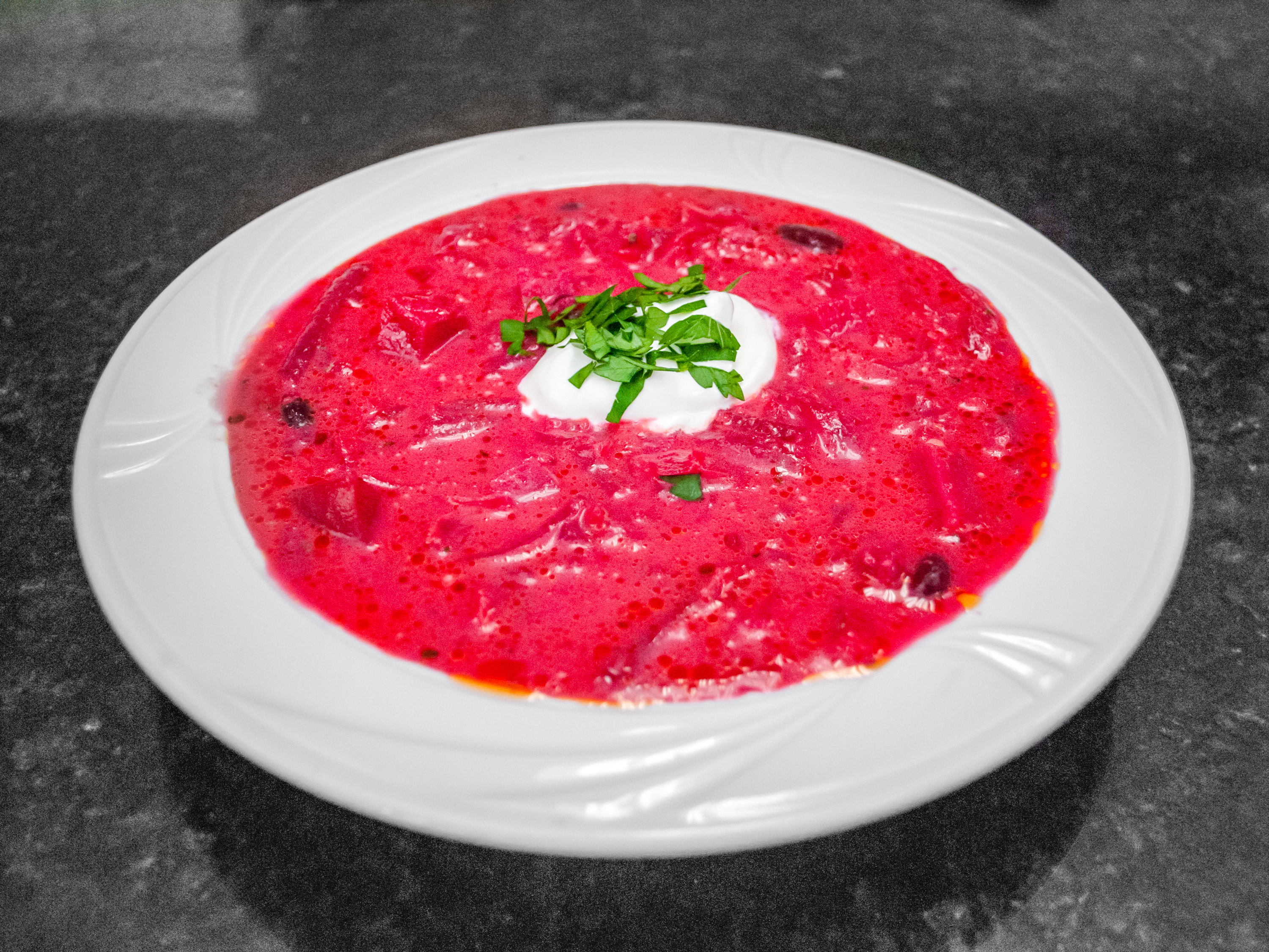 Order Red Borscht (vegetarian) 32oz food online from Europa Deli store, Rochester on bringmethat.com