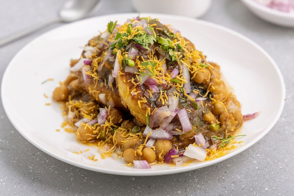 Order Veg Cutlet Chaat food online from Lime & Lemon Indian Grill store, Raleigh on bringmethat.com