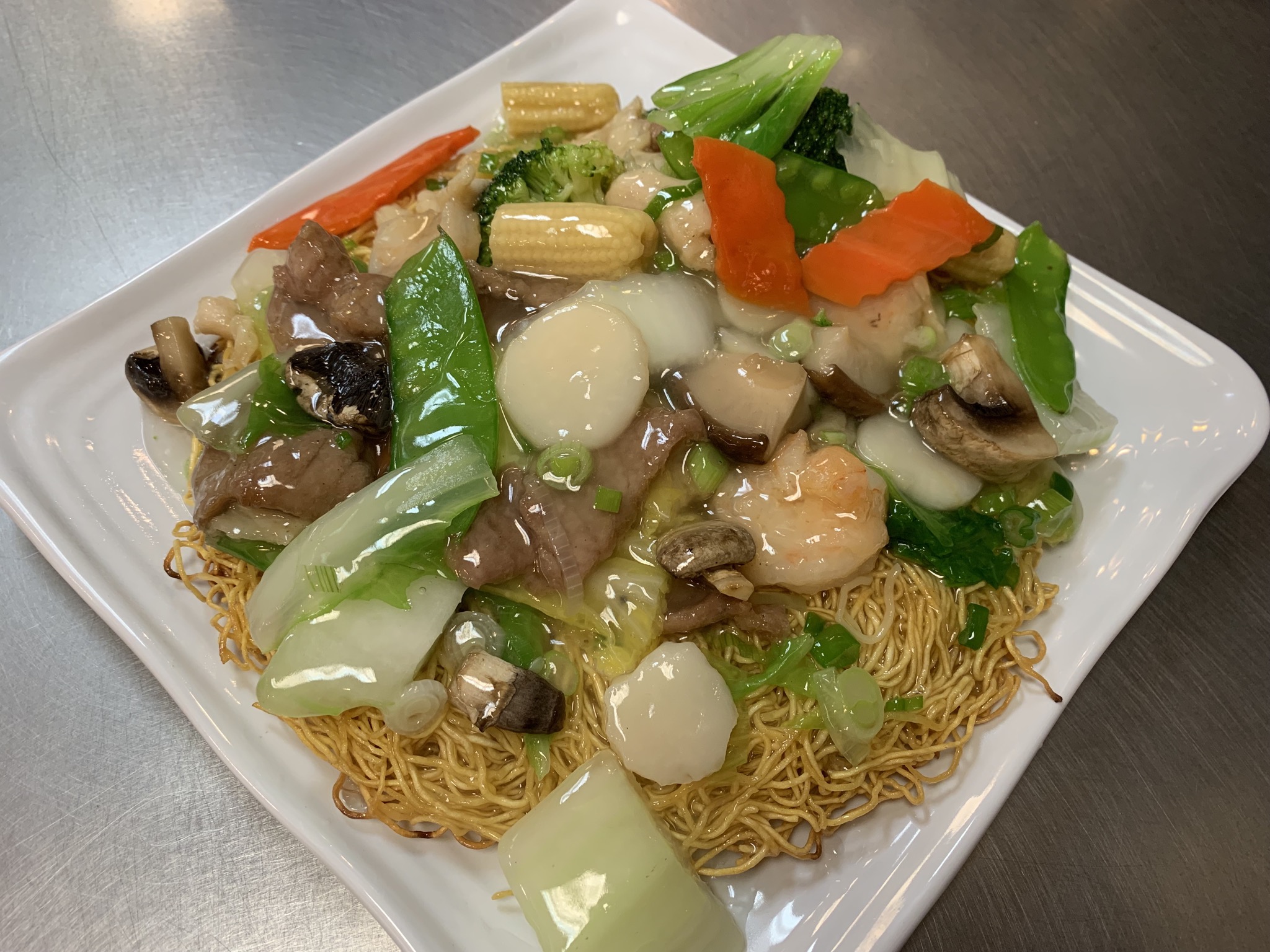 Order Hk Style Crispy Noodles food online from China A Go Go store, Las Vegas on bringmethat.com