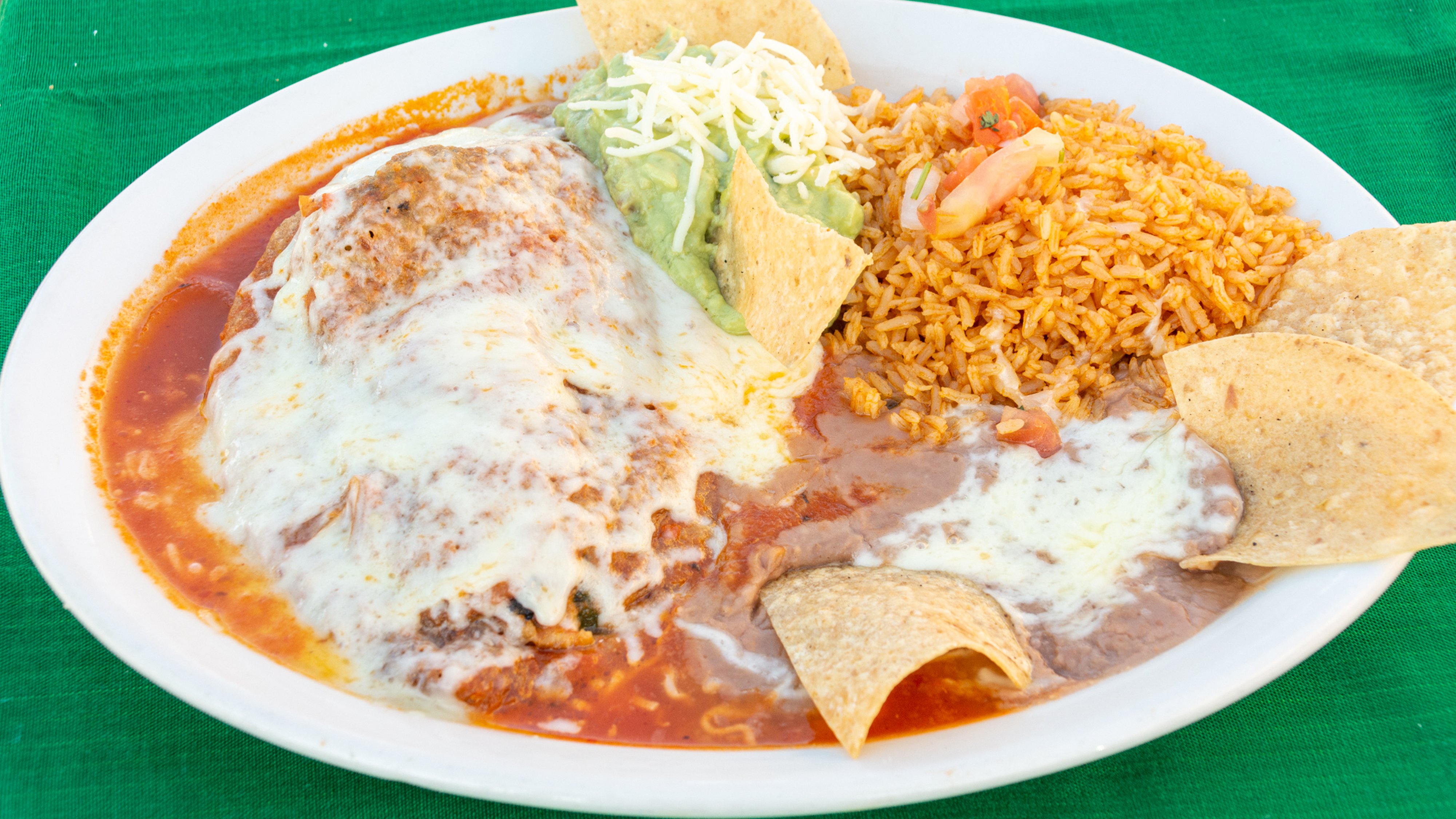 Order Chile Relleno Plate food online from Las Fuentes Mexican Food 2 store, Los Angeles on bringmethat.com