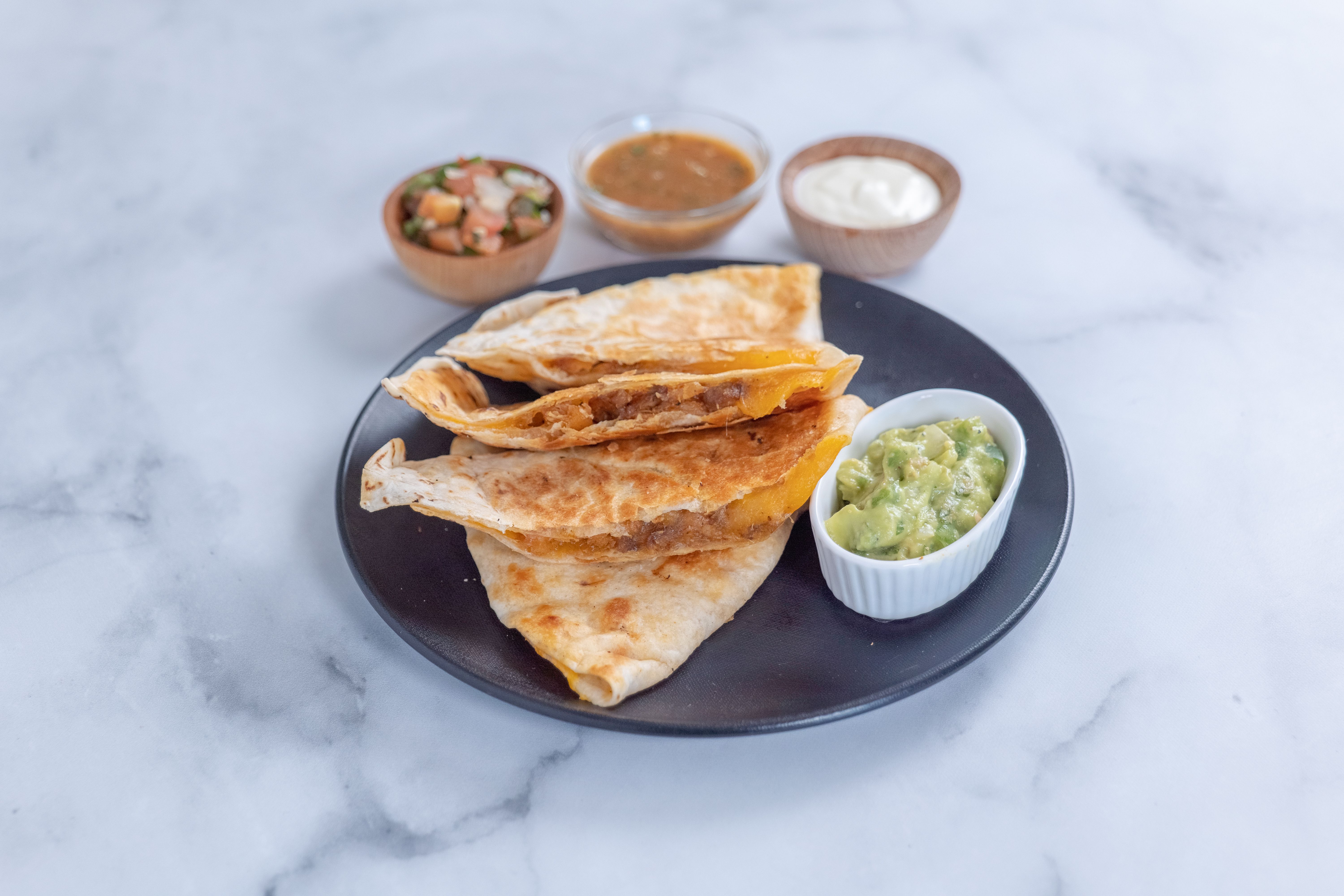 Order Meat Quesadilla food online from Pitcher House Upper Deck store, Redondo Beach on bringmethat.com