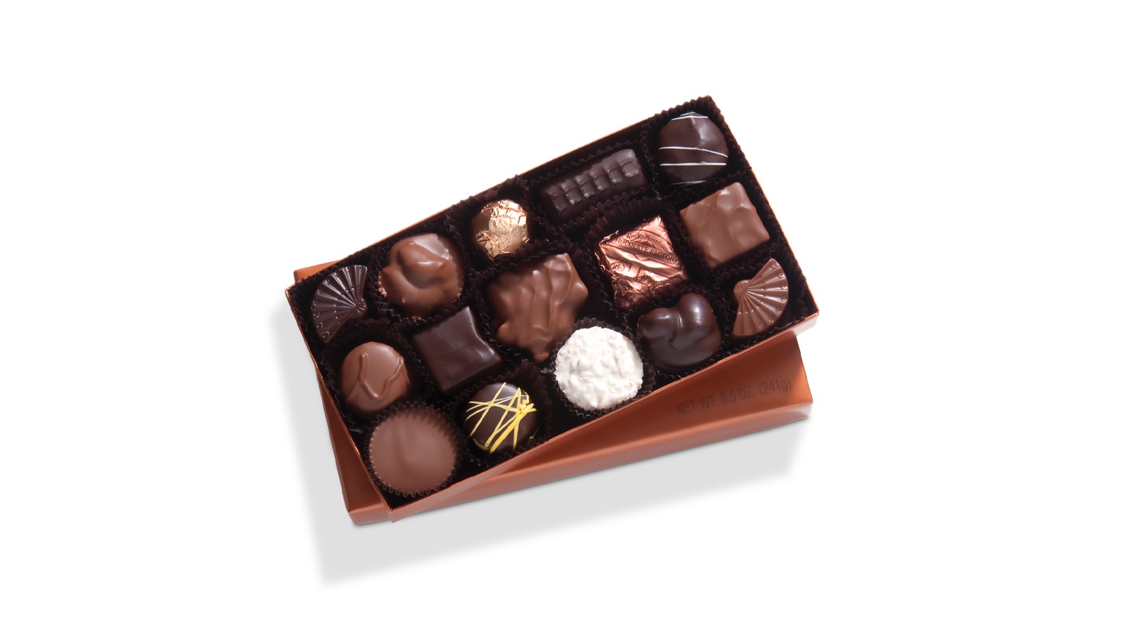 Order 1/2 lb. Assorted Chocolates Gift Box food online from Rocky Mountain Chocolate Factory store, Irvine on bringmethat.com