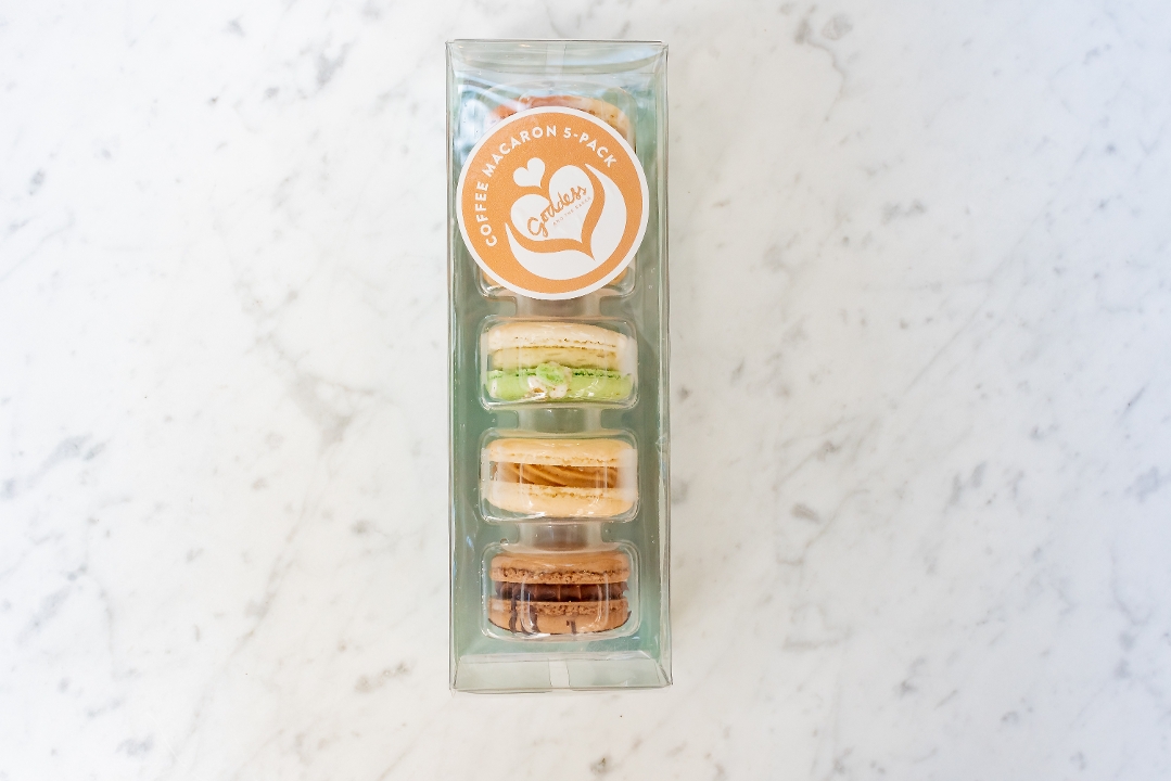 Order 5pk Macaron Coffee food online from Goddess And The Baker store, Chicago on bringmethat.com
