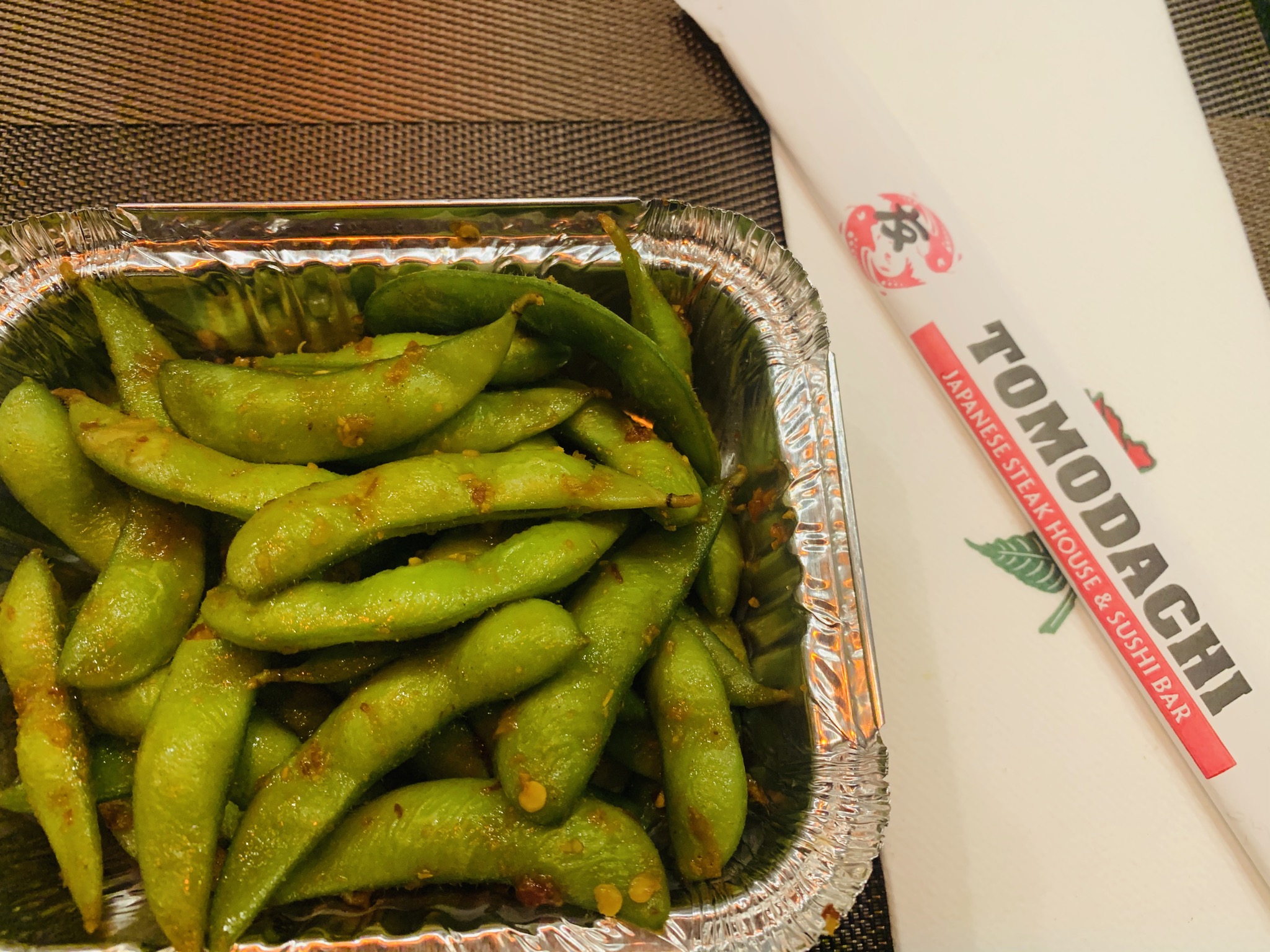 Order 2. Spicy Edamame food online from Tomodachi Japanese Steakhouse & Sushi Bar store, Royersford on bringmethat.com