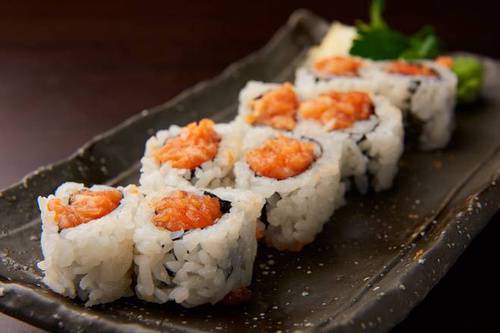 Order Spicy Salmon Roll food online from Mocha Bleu store, Teaneck on bringmethat.com