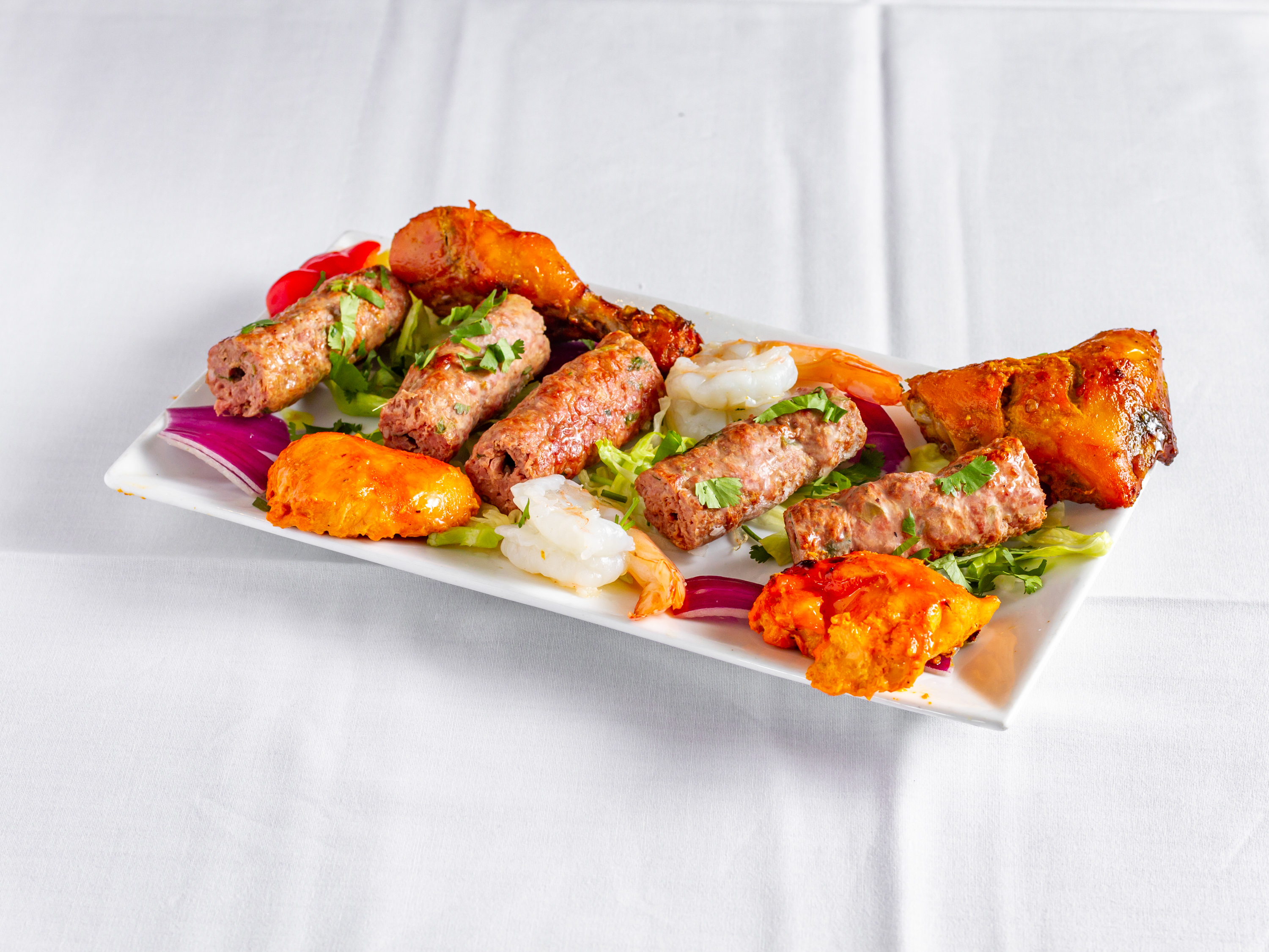 Order Assorted Kebab Platter  food online from India Palace store, Cockeysville on bringmethat.com
