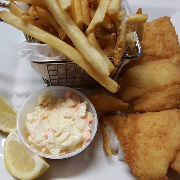 Order Fish & Chips - Entree food online from La Cantina Bar & Grill store, Plainfield on bringmethat.com