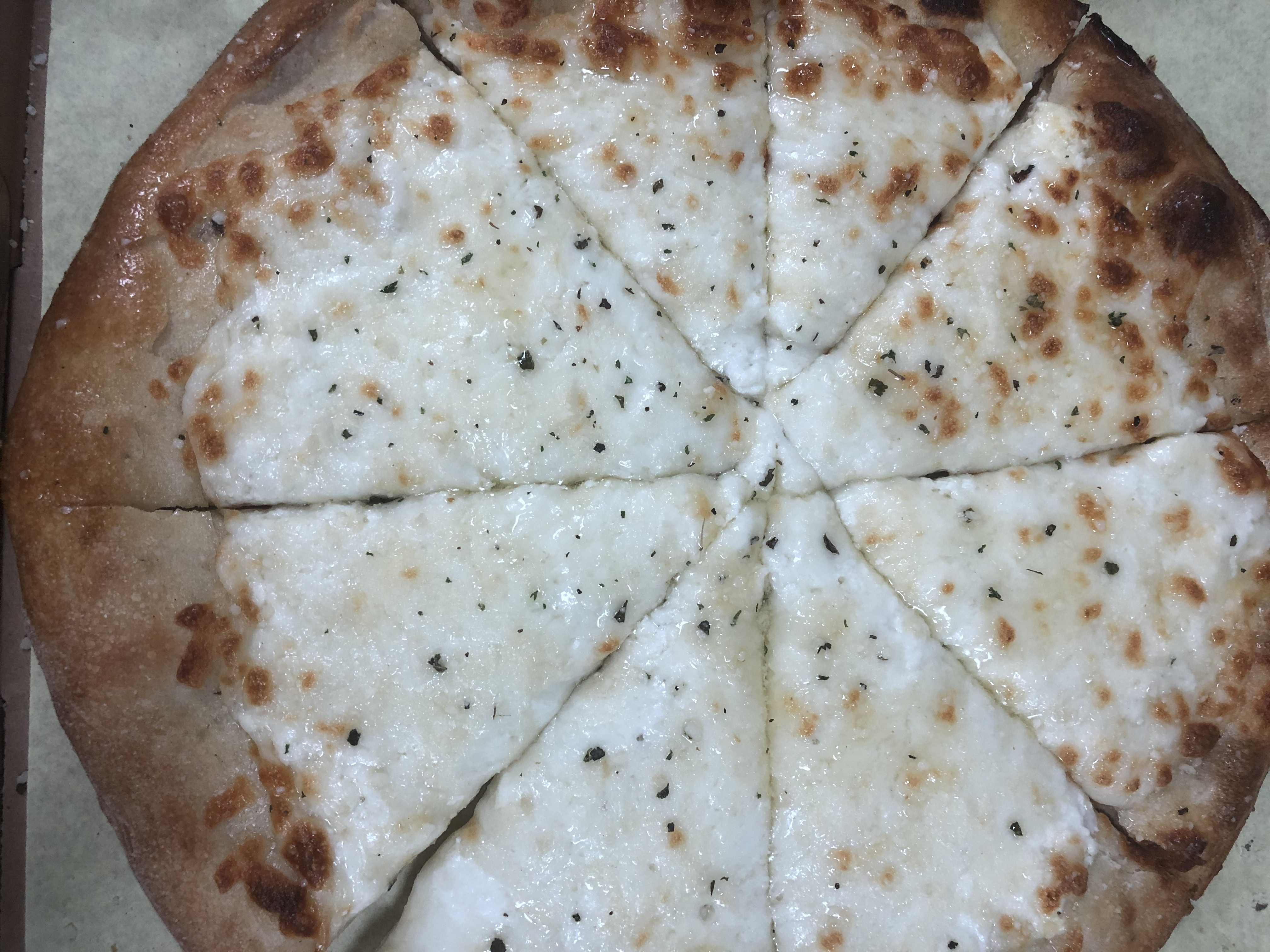 Order 12" White Pizza food online from Manhattan Pizza store, Las Vegas on bringmethat.com