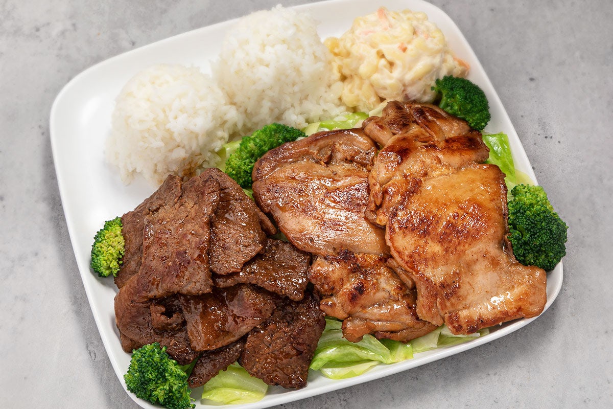 Order Chicken & Beef Combo food online from Ono Hawaiian BBQ store, Apple Valley on bringmethat.com