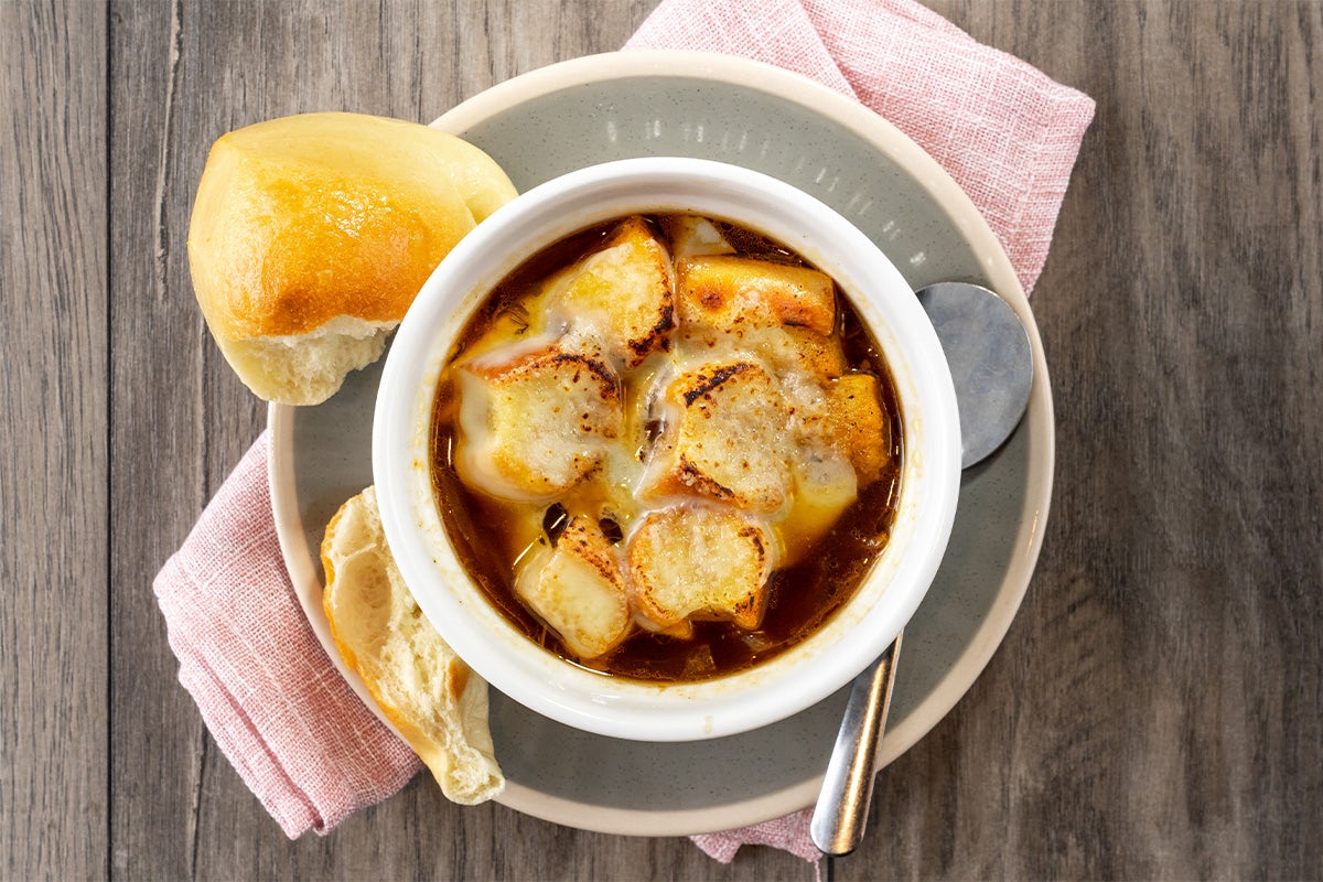 Order Bowl of French Onion Soup food online from Logan's Roadhouse store, Lexington on bringmethat.com